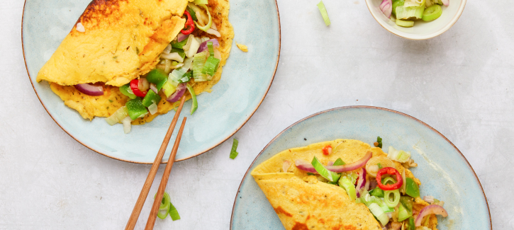 Omelet met Thaise wokgroenten