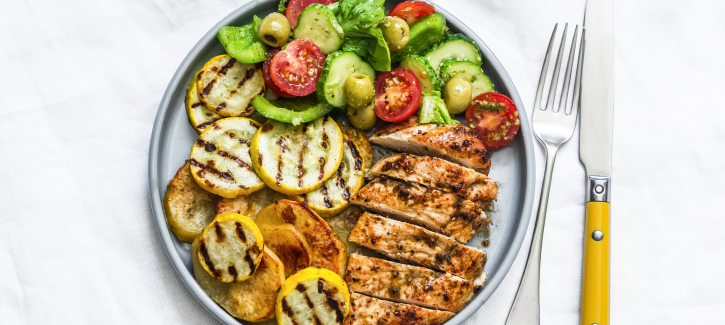 Kipfilet met gegrilde courgette