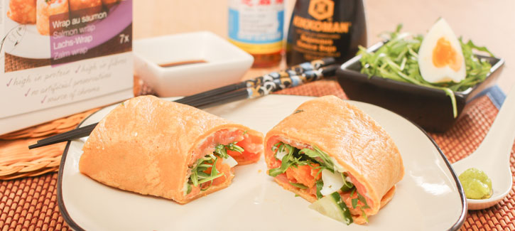 Oosterse wrap met zalm