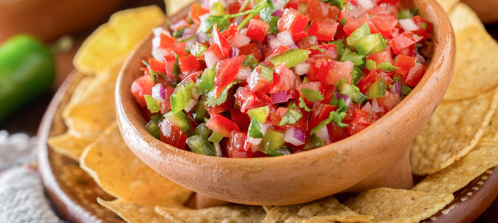 Tortilla chips kaas met pico de gallo