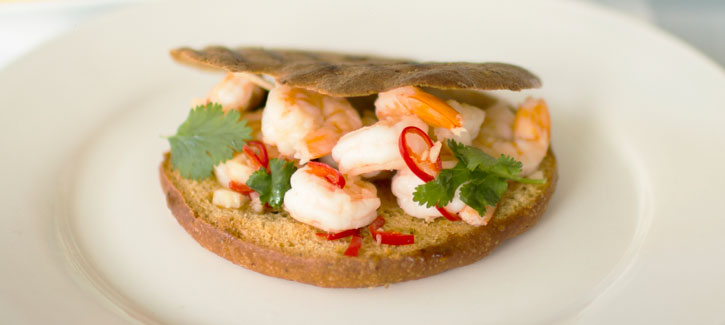 Mediterraan broodje met gambas