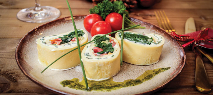 Ricotta-spinazie rolletjes