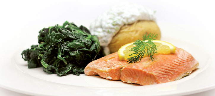 Pofaardappel met zalm