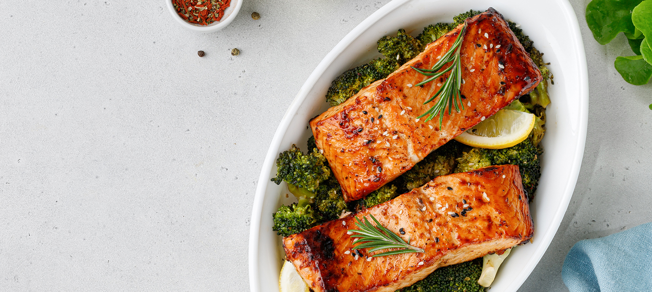 Broccoli en zalm uit de oven