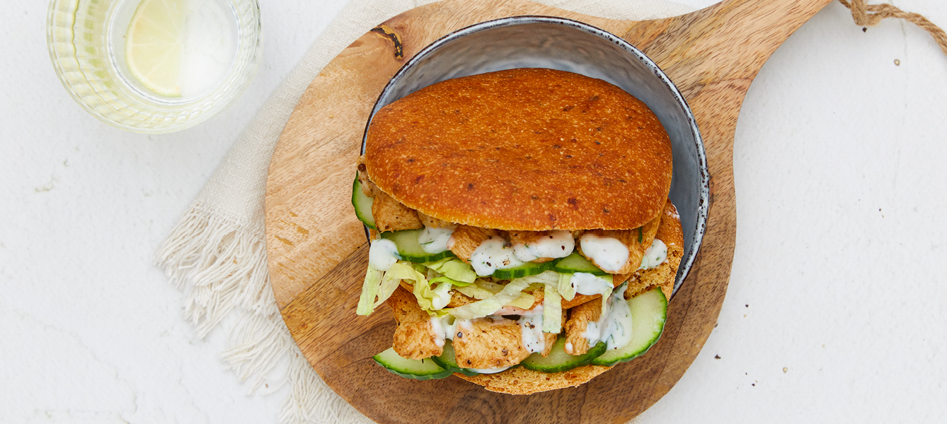 Pita met kip tandoori