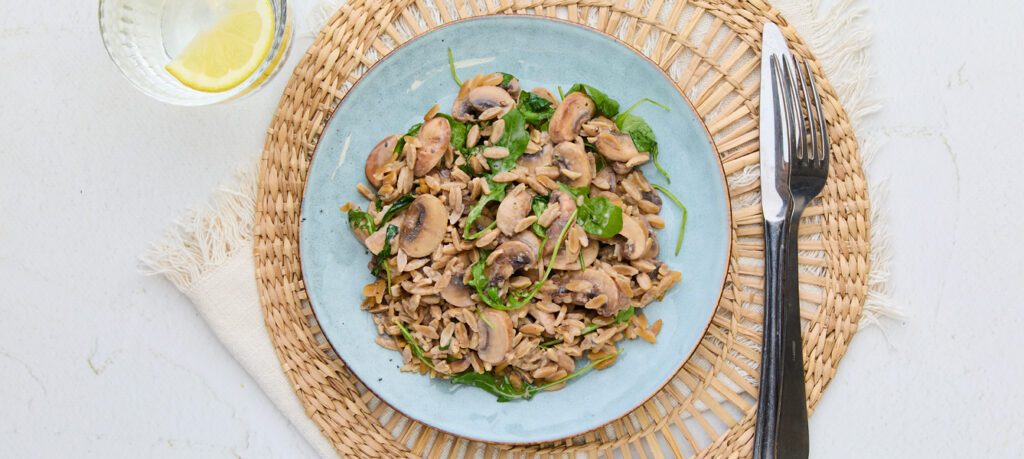 Risotto met truffelchampignons en rucola