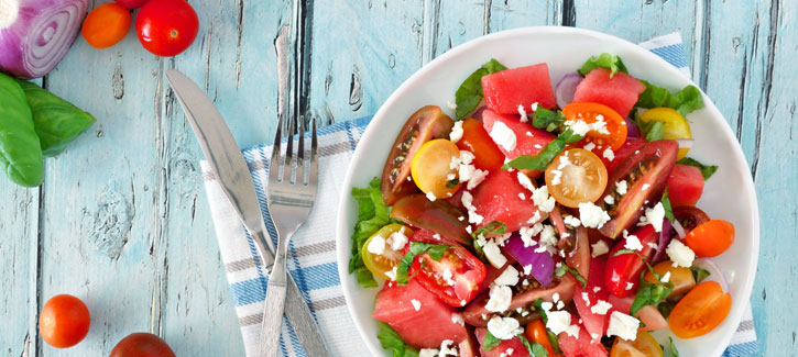 Tomaat watermeloensalade met feta