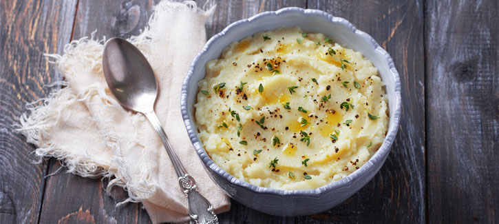 Knolselderijpuree met verse tijm