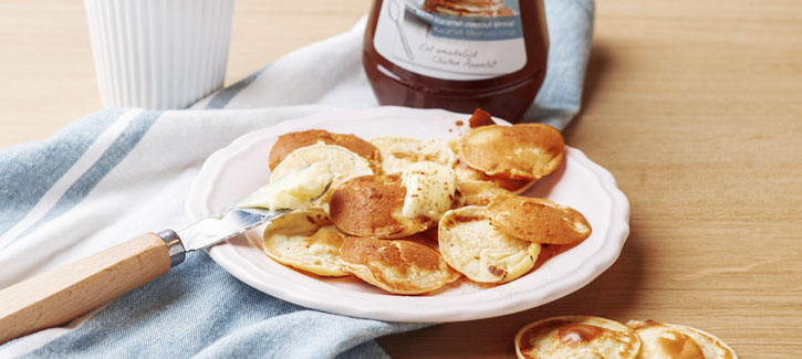 Poffertjes met karamel-zeezout stroop