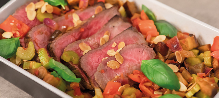 Siciliaanse rosbief met caponata