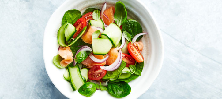 Salade met gerookte zalm
