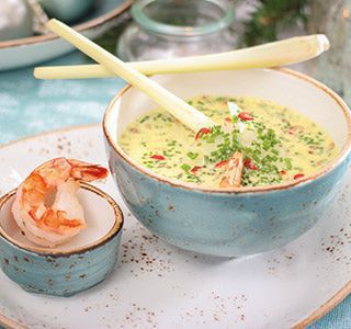 Thaise currysoep met gamba’s