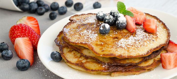 Inuline poeder op een pannenkoek