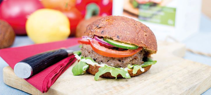 Knapperig broodje hamburger