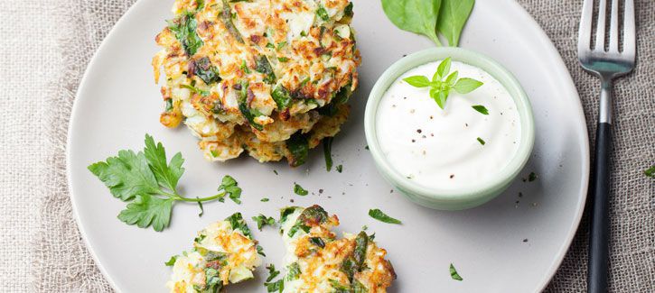 Courgette spinazie pannenkoekjes